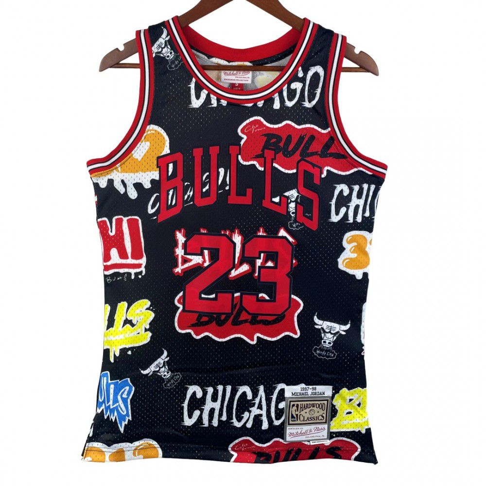 Chicago Bulls Michael Jordan #23 Throwback Street Graffiti 1997-98 Hardwood Classics Jersey-Pro Kit Vault | Brand New 26/27 Sports Jerseys